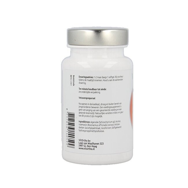 Huile d'algues Oméga-3 EPA 75mg DHA 150mg végétalien 60 capsules végétariennes