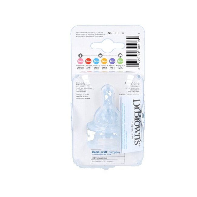 Tétine pour biberon à col étroit niveau 4 bouillie 2 pièces