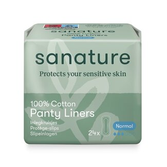 Sanature Protège-slips normaux 100 % coton 24 pièces