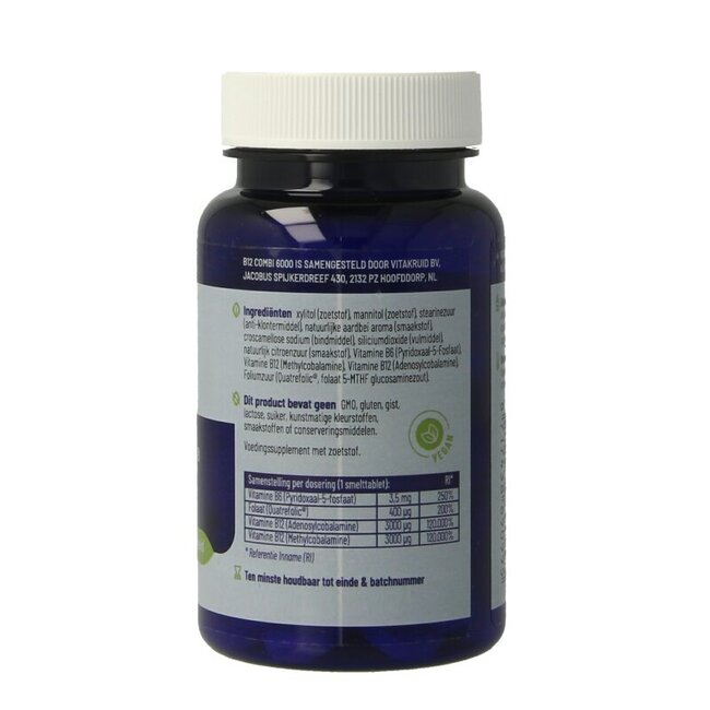 B12 Combi 6.000 avec Folate Actif 60 Comprimés Orodispersibles