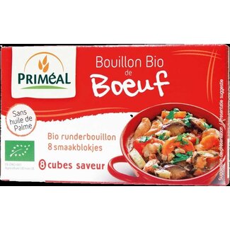 Primeal Runderbouillon blokjes 10 gram bio 8 Stuks