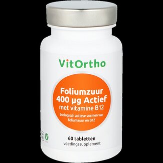 VitOrtho Acide folique 400 mcg avec vitamine B12 60 comprimés