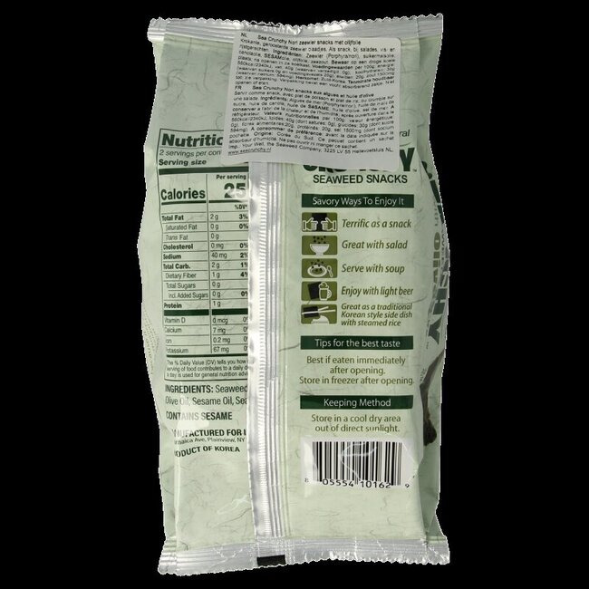 Snack d'algues Nori à l'huile d'olive 10 grammes