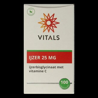 Vitals Fer 25 mg avec Vitamine C 100 gélules