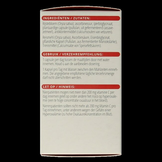 IJzer 25mg met vitamine C 100 Capsules