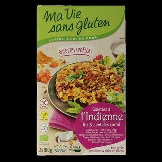 Ma Vie Sans Indiase rijstburgers 2 x 100g vegan glutenvrij bio 2 Stuks