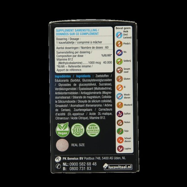 Vitamine B12 1000mcg 60 Kauwtabletten