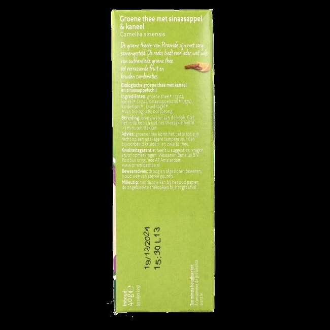 Verwarmend groene thee sinaasappel & kaneel bio 20 Zakjes