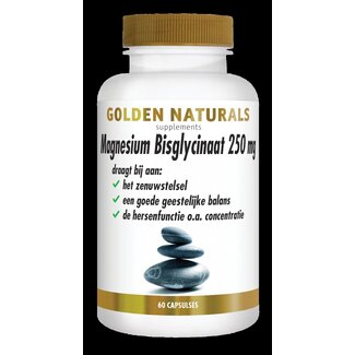 Golden Naturals Bisglycinate de magnésium 250mg 60 capsules végétariennes