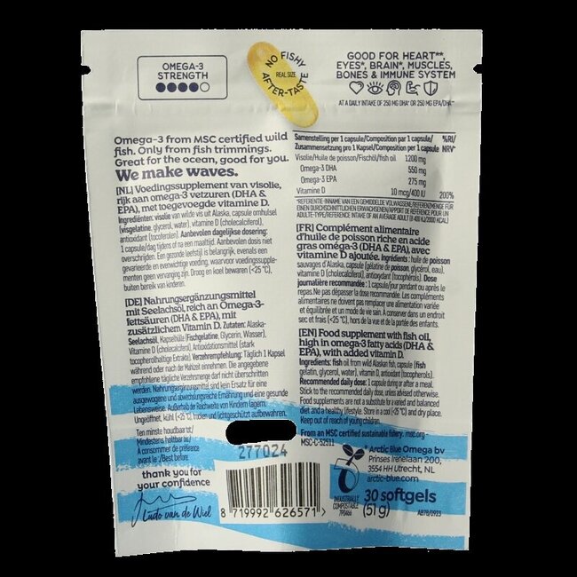 Pure Alaska MSC visolie met vitamine D 30 Softgels