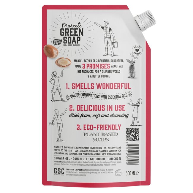 Gel douche argan & oudh recharge 500 ml