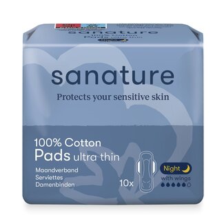 Sanature Serviettes hygiéniques ultra nuit 10 pièces
