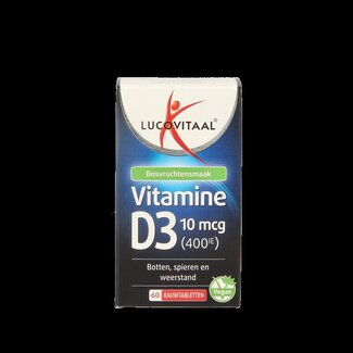 Lucovitaal Vitamine D3 10 mcg (400 UI) végane 60 comprimés à croquer