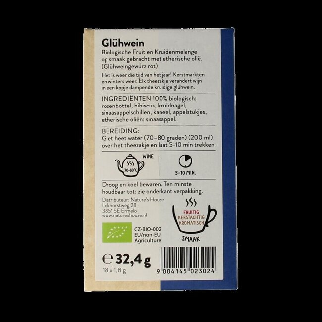 Gluhwein kruidenmix builtjes bio 18 Zakjes