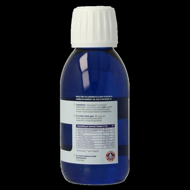 Huile de Poisson 1200 Liquide Triglycérides avec A, D & E 125 Millilitres