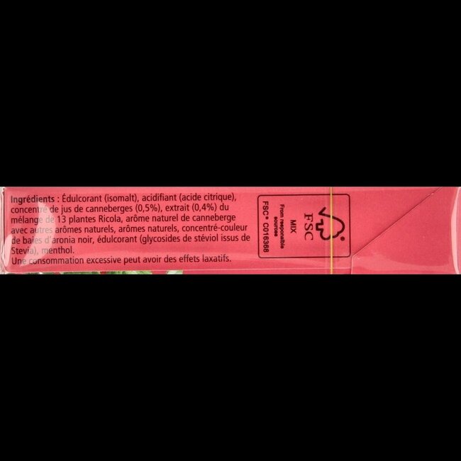 Boîte de Cranberry sans sucre 50 Grammes