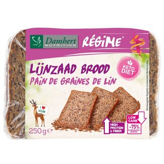 Damhert Pain aux graines de lin faible en glucides 250 grammes