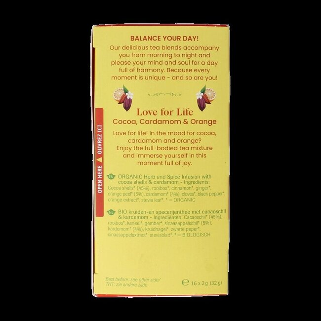 Shoti Maa Love for Life Cacao, Cardamome & Orange Bio - 16 sachets