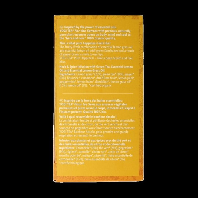Yogi Tea For the Senses Bonheur Pur Bio 17 Sachets
