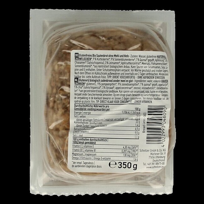 Breadless brood glutenvrij  bio 350 Gram