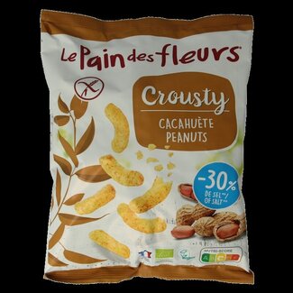 Pain Des Fleurs Chips gepoft pinda -30% zout glutenvrij vegan bio 75 Gram