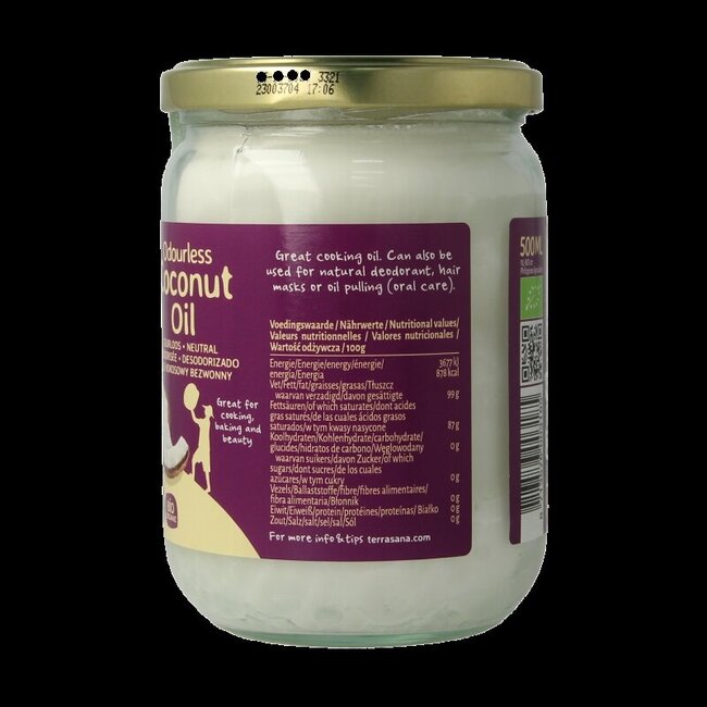 Kokosolie geurloos bio 500 Milligram