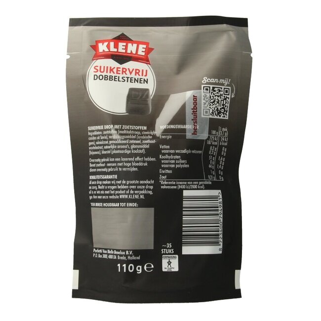 Dés de réglisse double sel sans sucre sachet 110 g