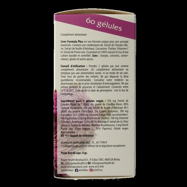 Liver formula plus 60 gélules végétales