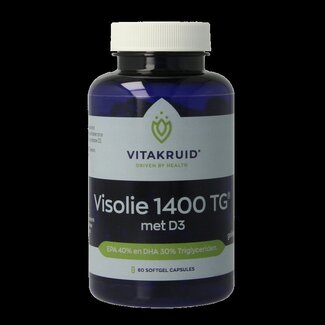Vitakruid Visolie 1400 TG Triglyceriden met D3 60 Softgels