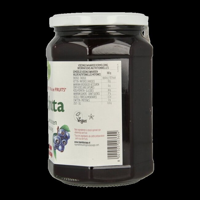Wilde blauwe bosbessen jam bio 630 Gram