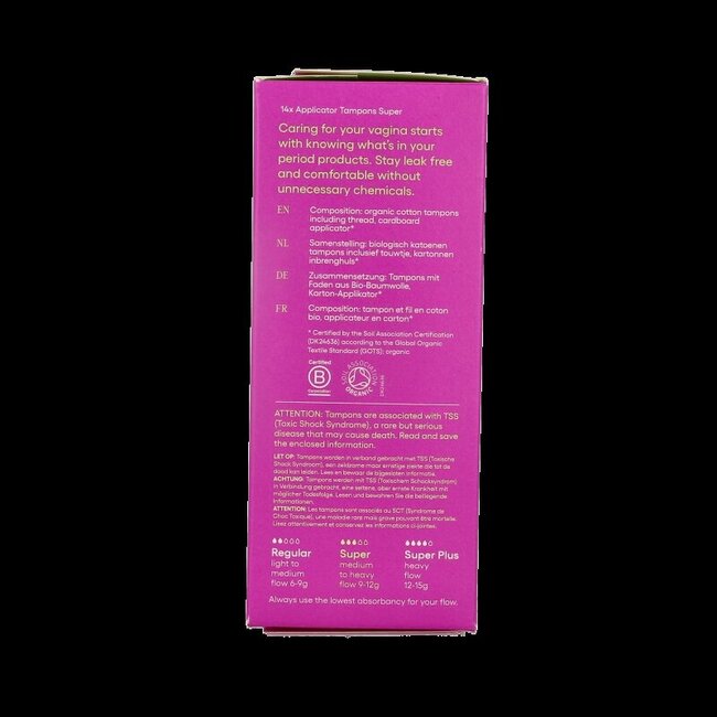 Tampons super avec applicateur 14 pièces