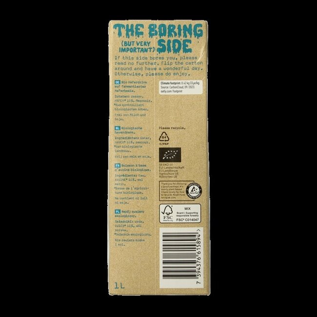 Boisson à l'avoine bio 1 litre