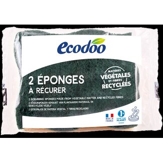 Ecodoo Éponge à récurer végétale bio, 2 pièces