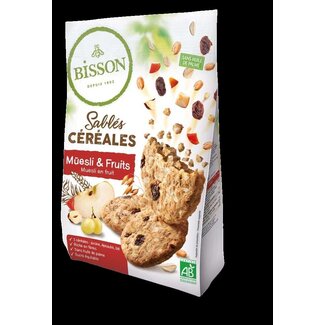 Bisson Zandkoekjes muesli & fruit bio 200 Gram