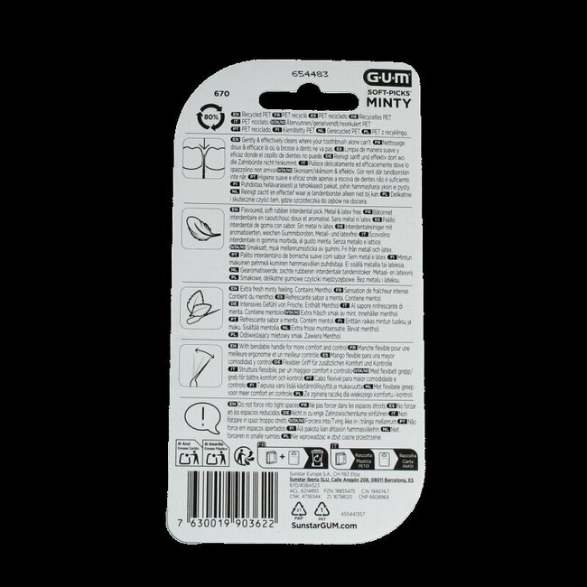 Soft-Picks Comfort Flex Mint Medium 40 bâtonnets