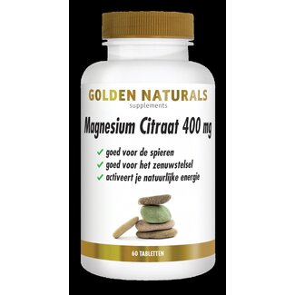 Golden Naturals Magnesium citraat 400mg 60 Tabletten