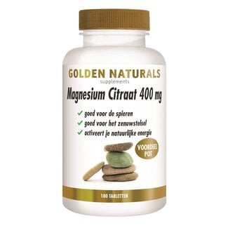 Golden Naturals Citrate de magnésium 400 mg 180 comprimés