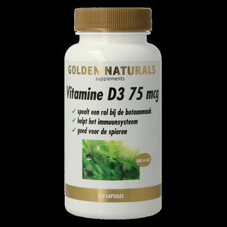 Golden Naturals Vitamine D3 75 mcg 120 capsules molles