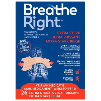 Breathe Right Neusstrips extra sterk 26 Stuks
