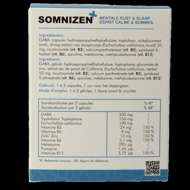 Somnizen plus met escholtzia 60 Capsules