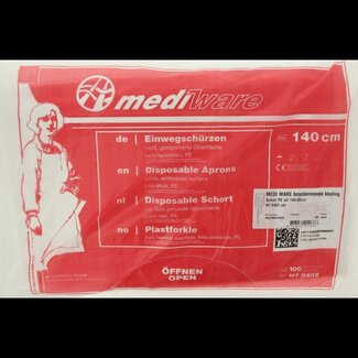 Blockland Wegwerpschort PE wit 140 x 80cm 100 Stuks
