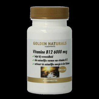 Golden Naturals Vitamine B12 6000mcg vega 60 Zuigtabletten