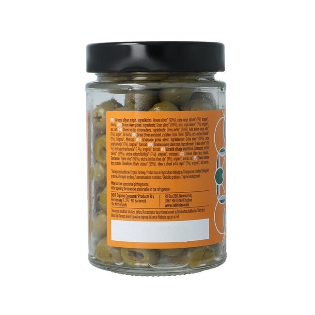 Olives vertes dénoyautées bio 165 Grammes