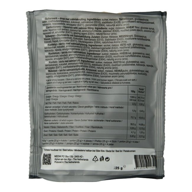 Sachet de bâtonnets de réglisse 225 Grammes