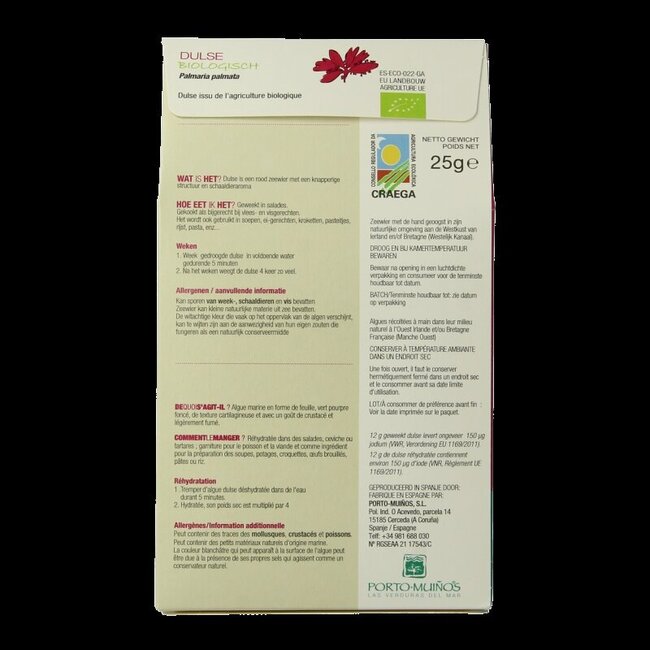 Dulse vlokken bio 25 Gram