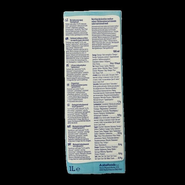 Boisson à la noix de coco sans sucre bio 1 litre