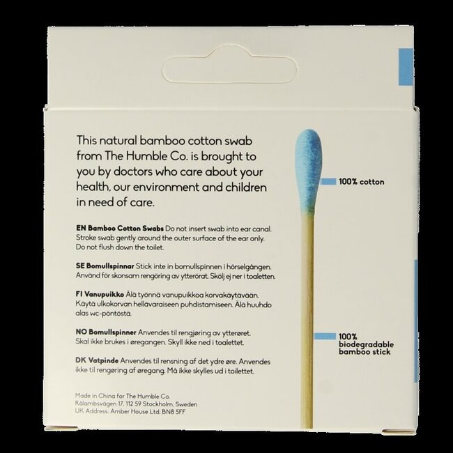 Wattenstaafjes bamboe blauw 100 Stuks