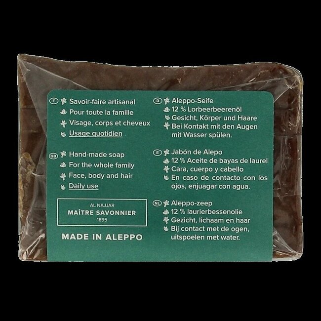 Aleppo zeep olijf olie 12% 200 Gram