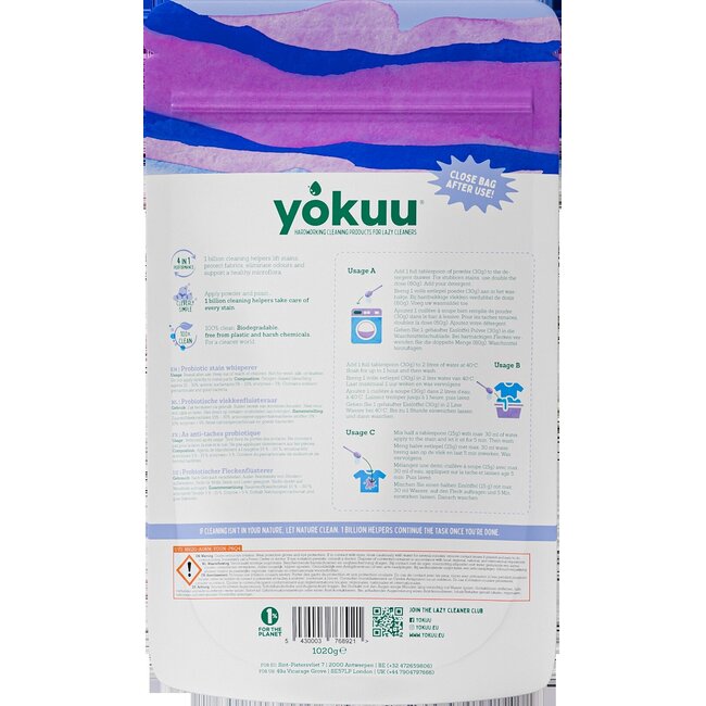 Détachant probiotique 4-en-1 pour linge blanc 1020 grammes