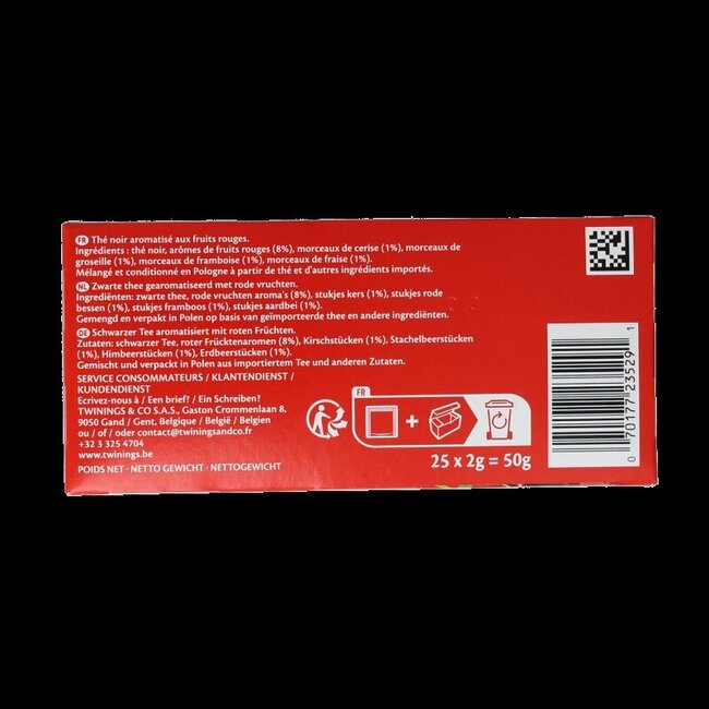 Thé aux fruits rouges 25 sachets